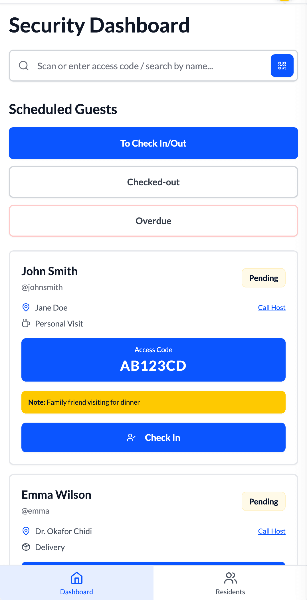 GuestPass Security Dashboard